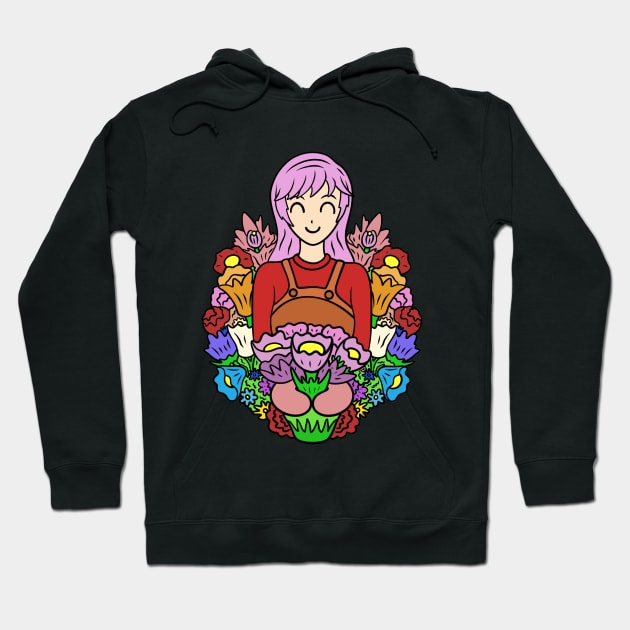 Cute florist girl Hoodie by Andrew Hau